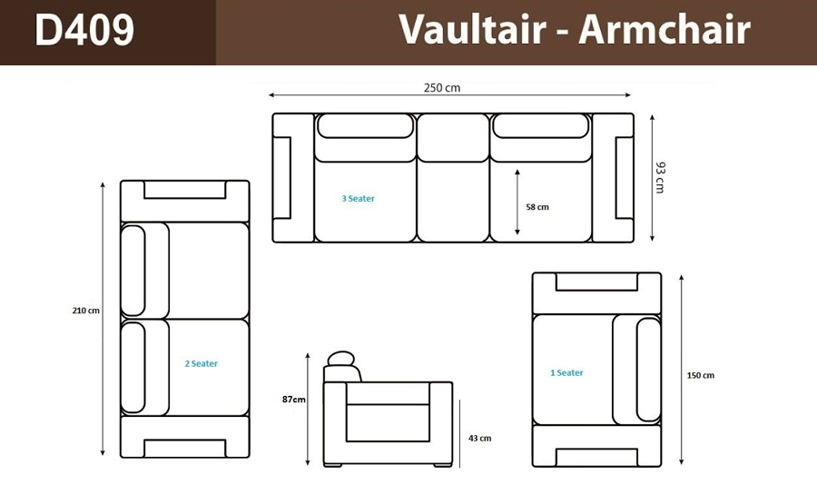 Vaultair- Armchair Leather Lounge Set